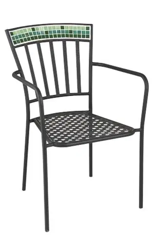 Zahradní sestavy Kovová zahradní židle Square Mosaic - Ø53*57*85 cm J-Line by Jolipa 91591