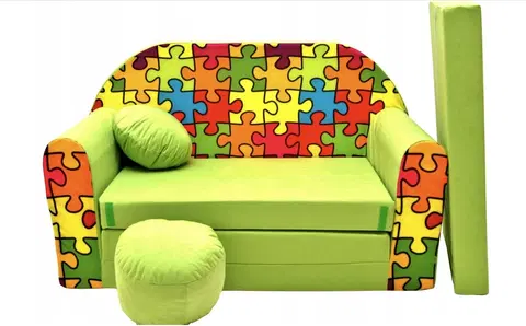 Dětské sedačky Dětská rozkládací pohovka 98 x 170 cm Puzzle