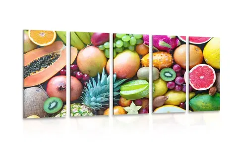 Obrazy jídla a nápoje 5-dílný obraz tropické ovoce