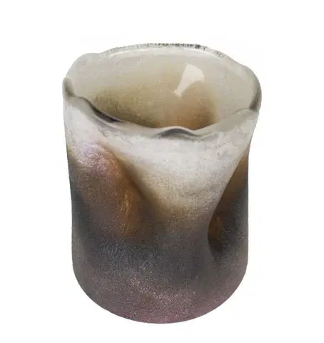 Svícny Skleněný svícen / váza se zvlněním Manni - Ø7,5*9cm Mars & More SHHGL1