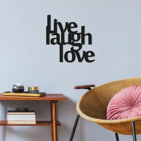 Nástěnné dekorace Nástěnná dekorace kov LIVE, LAUGH a LOVE 50 x 50 cm