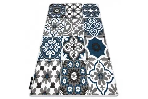 Koberce a koberečky Dywany Lusczow Kusový koberec ALTER Porto květiny modrý, velikost 120x170