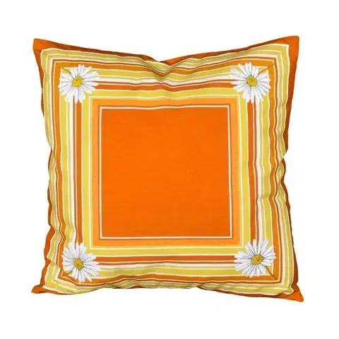 Polštáře Forbyt, Polštář, Kopretina, oranžový, 40 x 40 cm polštář (návlek + vnitřek)