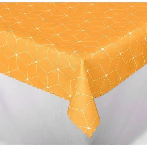 Ubrusy Forbyt, Ubrus s nešpinivou úpravou, Aneta, oranžový 120 x 155 cm