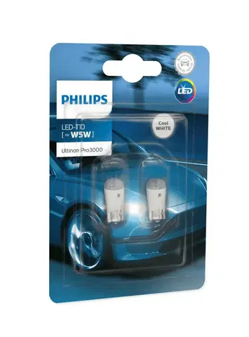 Autožárovky Philips LED W5W 12V 0.6W W21x9.5d Ultinon Pro3000 SI NOECE 2ks blistr 11961U30CWB2