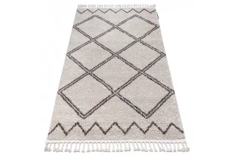 Koberce a koberečky Dywany Lusczow Kusový shaggy koberec BERBER ASILA krémový, velikost 240x330