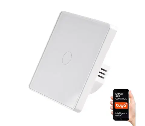 Svítidla  Dotykový spínač jednopólový SMART 800W/230V bílá Wi-Fi Tuya 