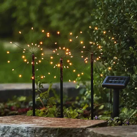 Solární dekorace na zahradu STAR TRADING LED solární lampa Firework sada se zapich. hroty