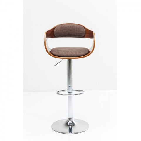 Barové židle KARE Design Hnědá polstrovaná barová židle Monaco