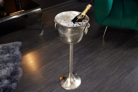 Kuchyňské linky Stojan na šampaňské VENA Dekorhome Stříbrná