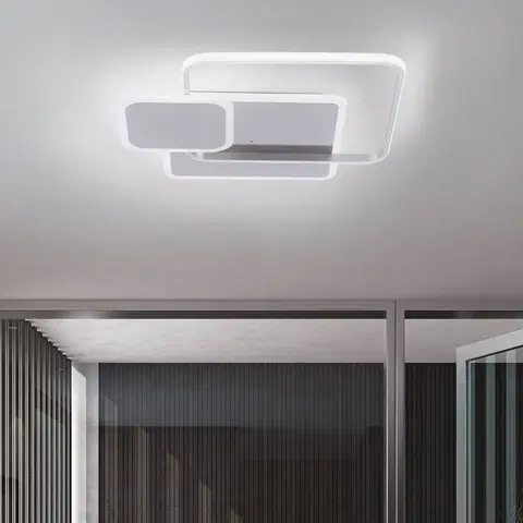 Stropní svítidla Paul Neuhaus LED stropní světlo Emilio dálkový ovladač hranaté