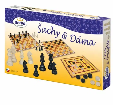 Hračky společenské hry DETOA - Šachy a Dáma
