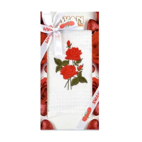 Utěrky Bavlněná utěrka Darkové balení, Růže, 50 x 70 cm