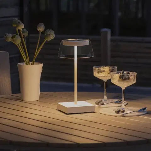 Venkovní dekorativní svítidla Konstsmide LED stolní lampa Scilla s USB, bílá