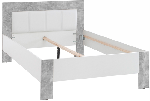 Postele Kasvo SOFIA postel 140cm včetně matrace beton / bílá