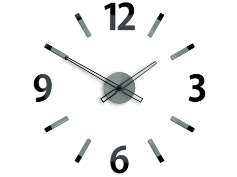 Nalepovací hodiny ModernClock 3D nalepovací hodiny Will šedo-černé