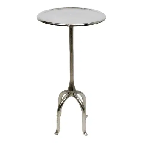 Konferenční stolky Stříbrný raw kovový kulatý odkládací stolek - 46*46*75cm Mars & More GBTR75