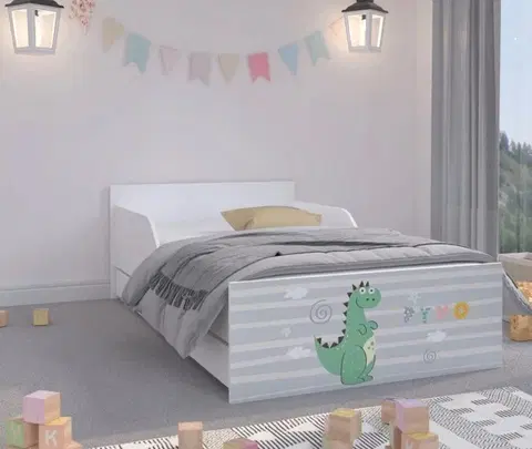 Dětské postele Úchvatná dětská postel 180 x 90 cm s pohádkovým dráčkem
