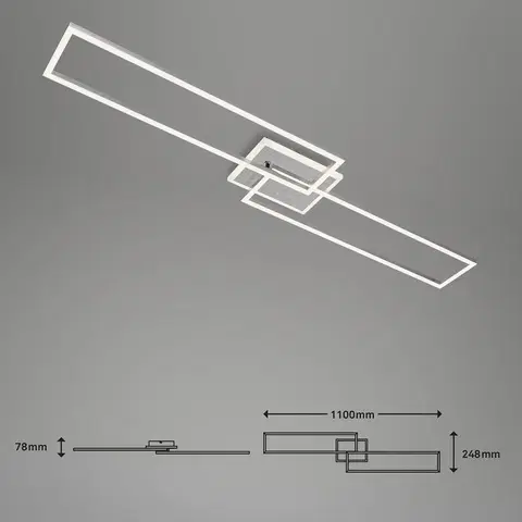 Inteligentní stropní svítidla Briloner LED stropní světlo Frame S CCT 110x24,8cm hliník