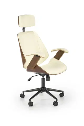 Kancelářské židle HALMAR Kancelářská židle Ignazio krémově-ořechová