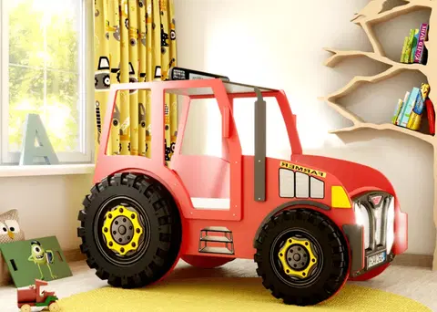 Postele Detská posteľ Traktor červený