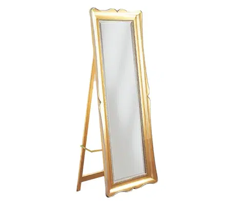 Luxusní a designová zrcadla Estila Barokní šatní obdélníkové zrcadlo Pasiones se zlatým ornamentálním rámem 185cm