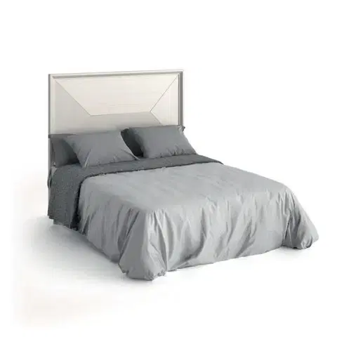 Luxusní a stylové postele Estila Masivní luxusní postel Estoril s hranatým čelem a čalouněným rámem na matraci 135/150 / 180cm