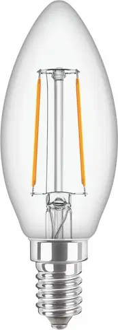 LED žárovky Philips CorePro LEDCandle ND 2-25W E14 B35 827 CLEAR GLASS