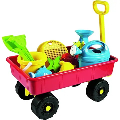Hračky na zahradu Dětský zahradní vozík s příslušenstvím, červená