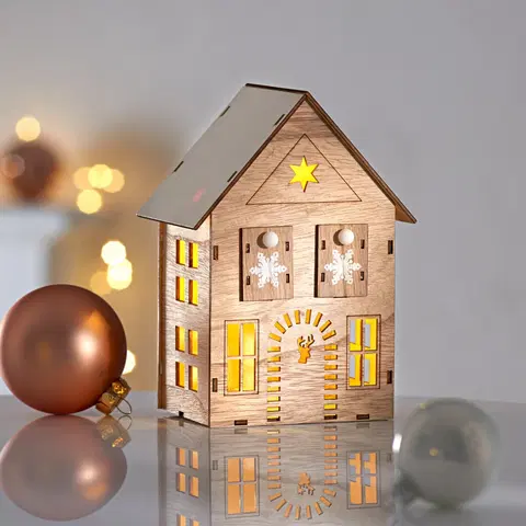 Svíčky a světelné dekorace LED dekorace "Dřevěný domeček"