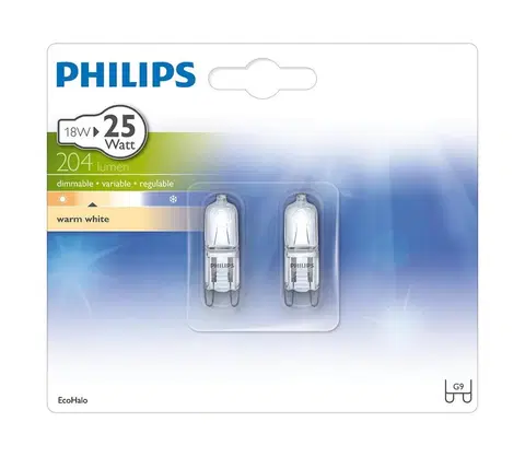 Žárovky Philips SADA 2x Průmyslová žárovka Philips ECOHALO G9/18W/230V 2800K 