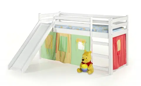 Dětské pokoje Dětská patrová postel se skluzavkou Neo Plus olše Halmar Bílá