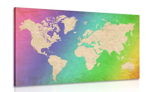 Obrazy mapy Obraz pastelová mapa světa