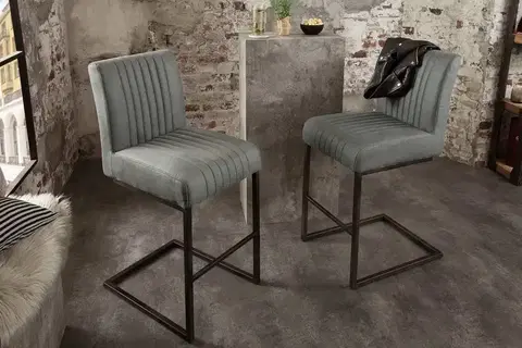 Barové židle LuxD Designová barová židle Boss II antik šedá