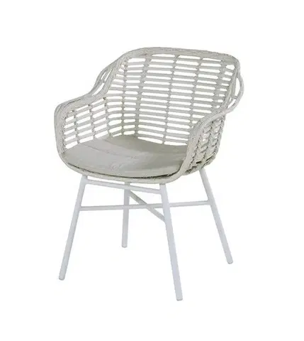 Zahradní židle a křesla Cecilia zahradní jídelní židle - bílá