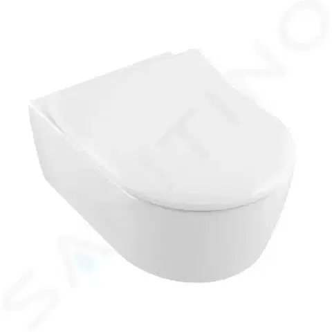 Záchody VILLEROY & BOCH Avento Závěsné WC se sedátkem SoftClosing, DirectFlush, alpská bílá 5656RS01