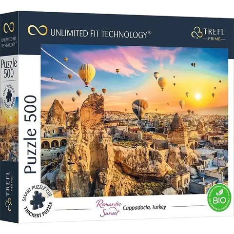 Hračky puzzle TREFL - Prime puzzle 500 UFT - Romantický západ slunce: Kappadokie, Turecko