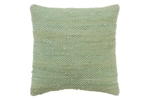 Dekorační polštáře Zelený háčkovaný polštář z bavlny Crocheted - 45*45 cm J-Line by Jolipa 94209
