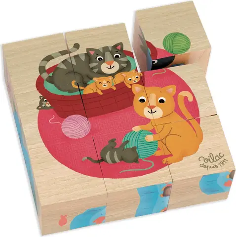 Dřevěné hračky Vilac Dřevěné kostky ANIMALS vícebarevné
