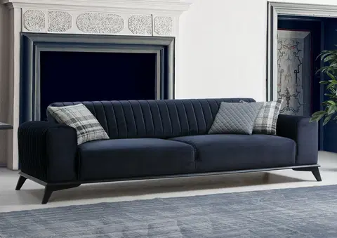 Pohovky a gauče Pohovka s lůžkem LISA trojmístná modrá