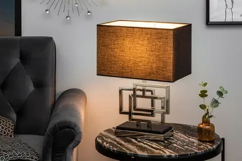 Stolní lampy LuxD 25965 Designová stolní lampa Calanthe 56 cm stříbrná