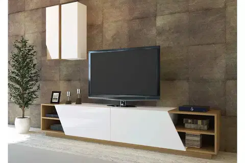 TV stolky Sofahouse Designová TV sestava Edimeia bílá