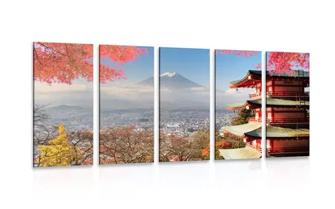 Obrazy města 5-dílný obraz podzim v Japonsku