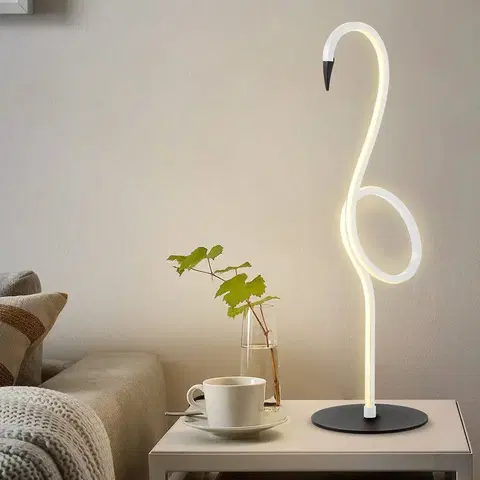 Stolní lampy Elstead Stolní lampa LED Flamingo, bílá