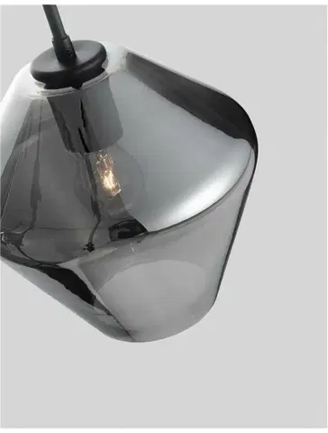Designová závěsná svítidla NOVA LUCE závěsné svítidlo VEIRO chromové sklo černý kov černý kabel E27 1x12W 230V IP20 bez žárovky 9724102