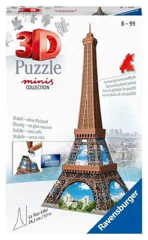 Hračky puzzle RAVENSBURGER - Mini Budova - Eiffelova Věž 54 Dílků