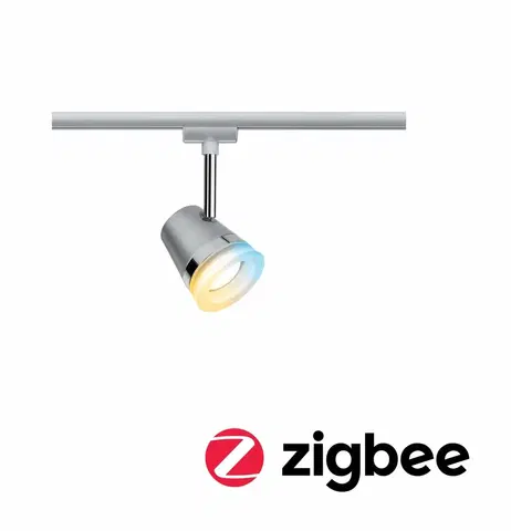 Chytré osvětlení PAULMANN Smart Home Zigbee URail spot Cone matný chrom 1x5W GU10 stmívatelné nastavitelná bílá 955.26