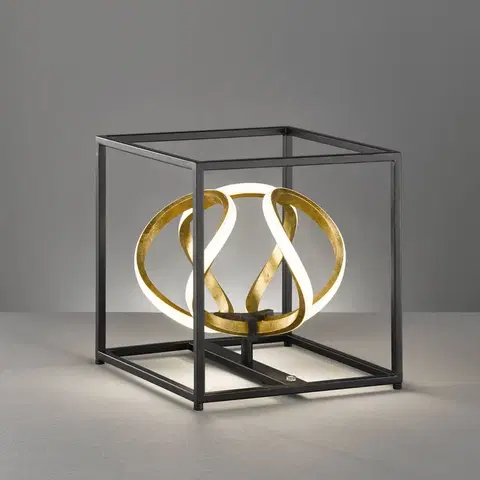 Stolní lampy FISCHER & HONSEL LED stolní lampa Gesa v černé a zlaté barvě