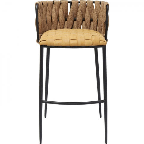 Barové židle KARE Design Hnědá polstrovaná barová židle Cheerio