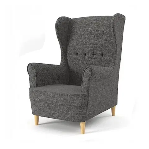 Židle Designové křeslo tmavě šedé barvy ve skandinávském stylu